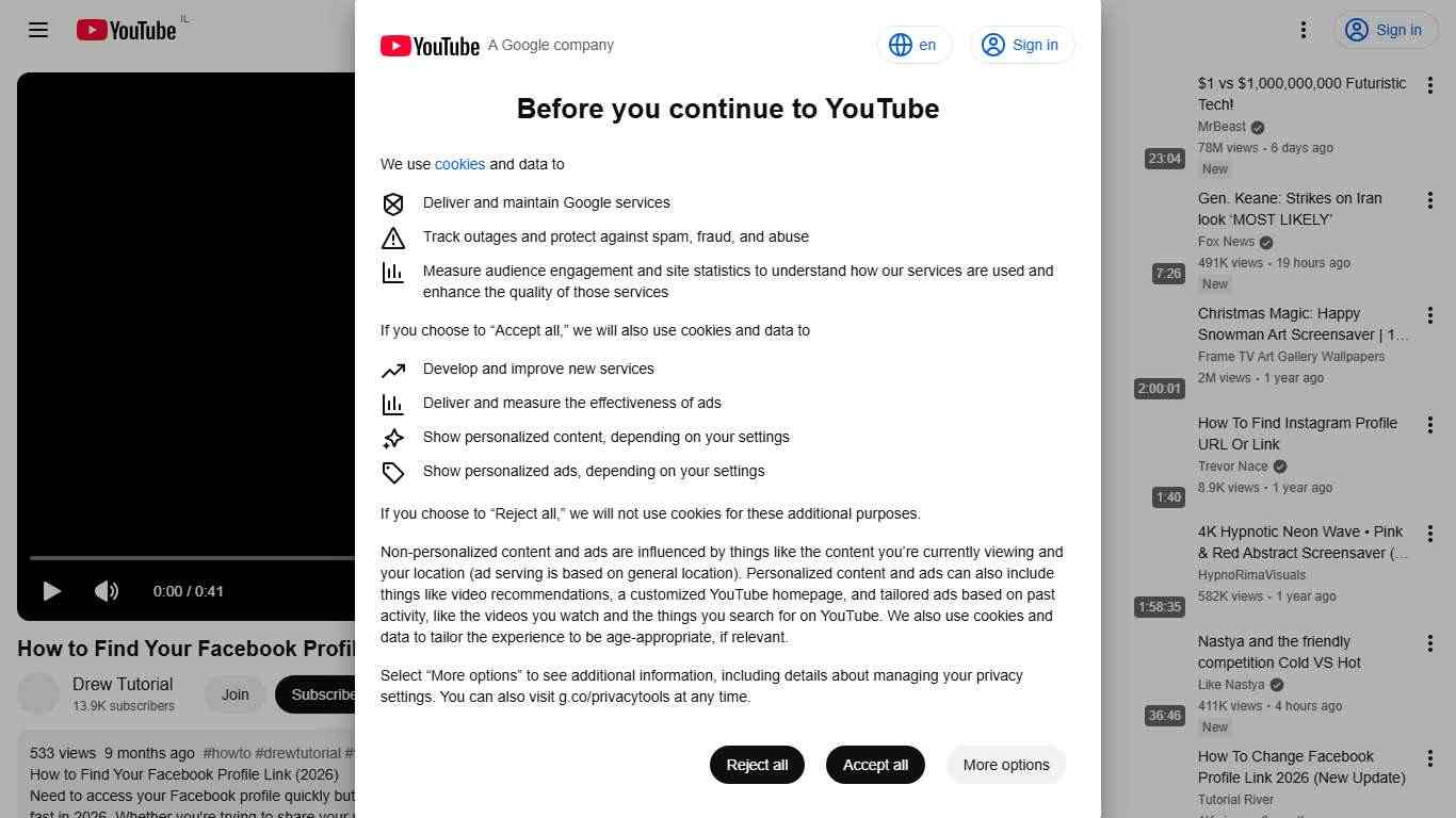 How to Find Your Facebook Profile Link (2026) - YouTube